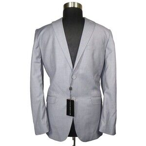 Alain Dupetit Men's Single Breasted Two-Button Blazer Suit Jacket Gray Size 42L